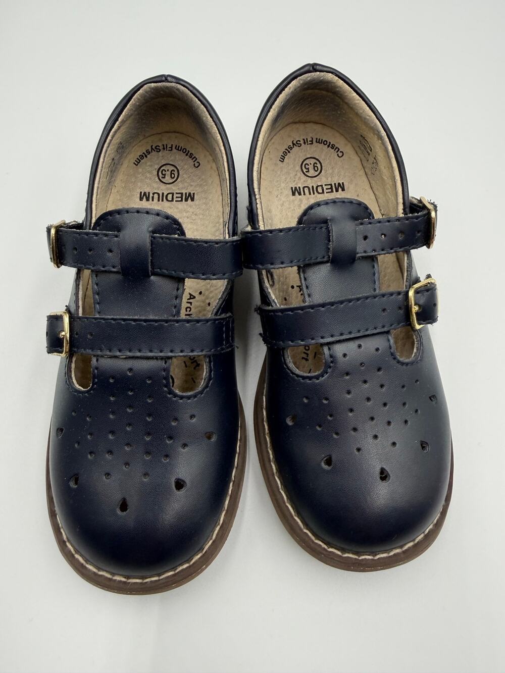 Footmates navy danielle size 9.5 girls